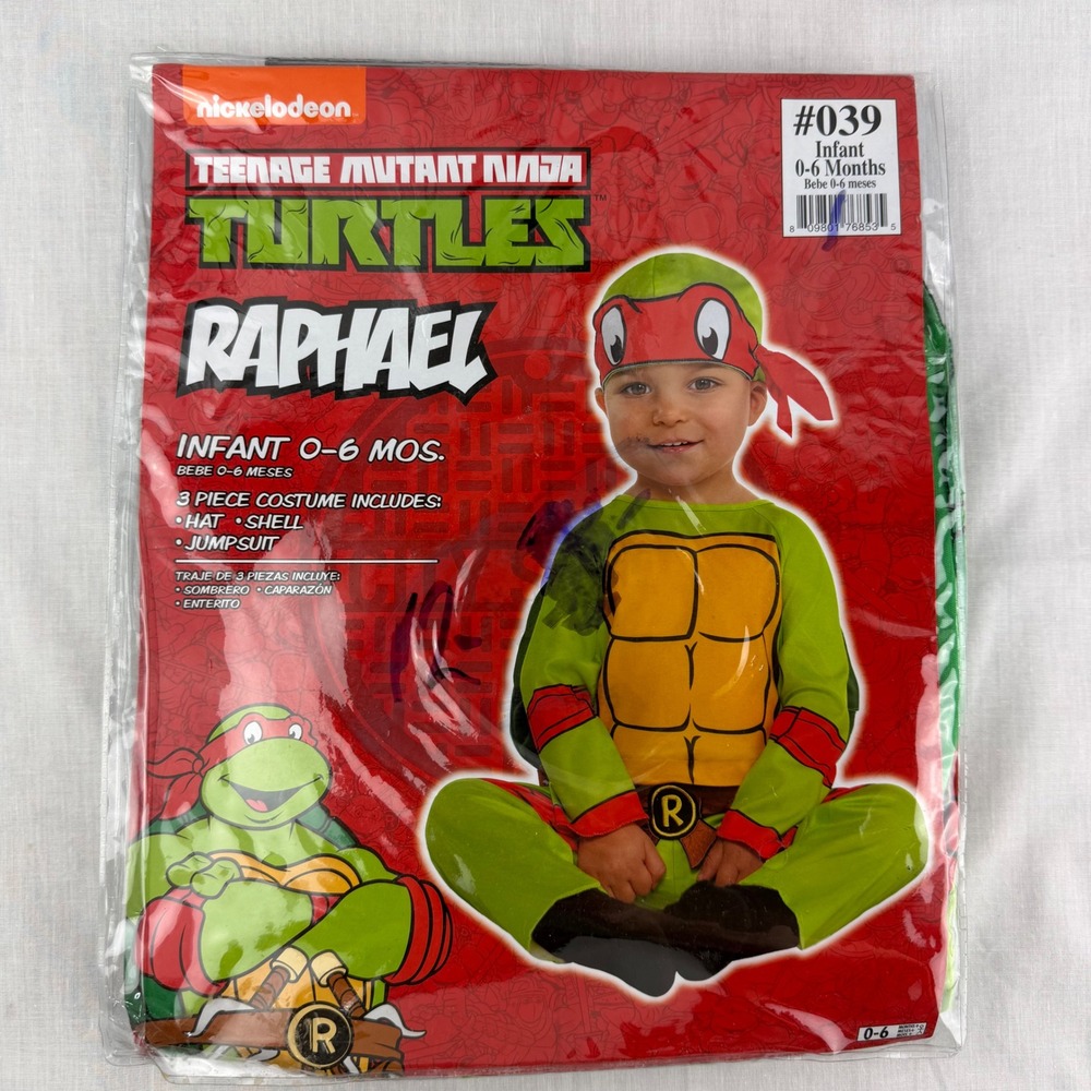 Nickelodeon TMNT Raphael Costume Infant 0-6 Months 3 Piece Ninja Turtles